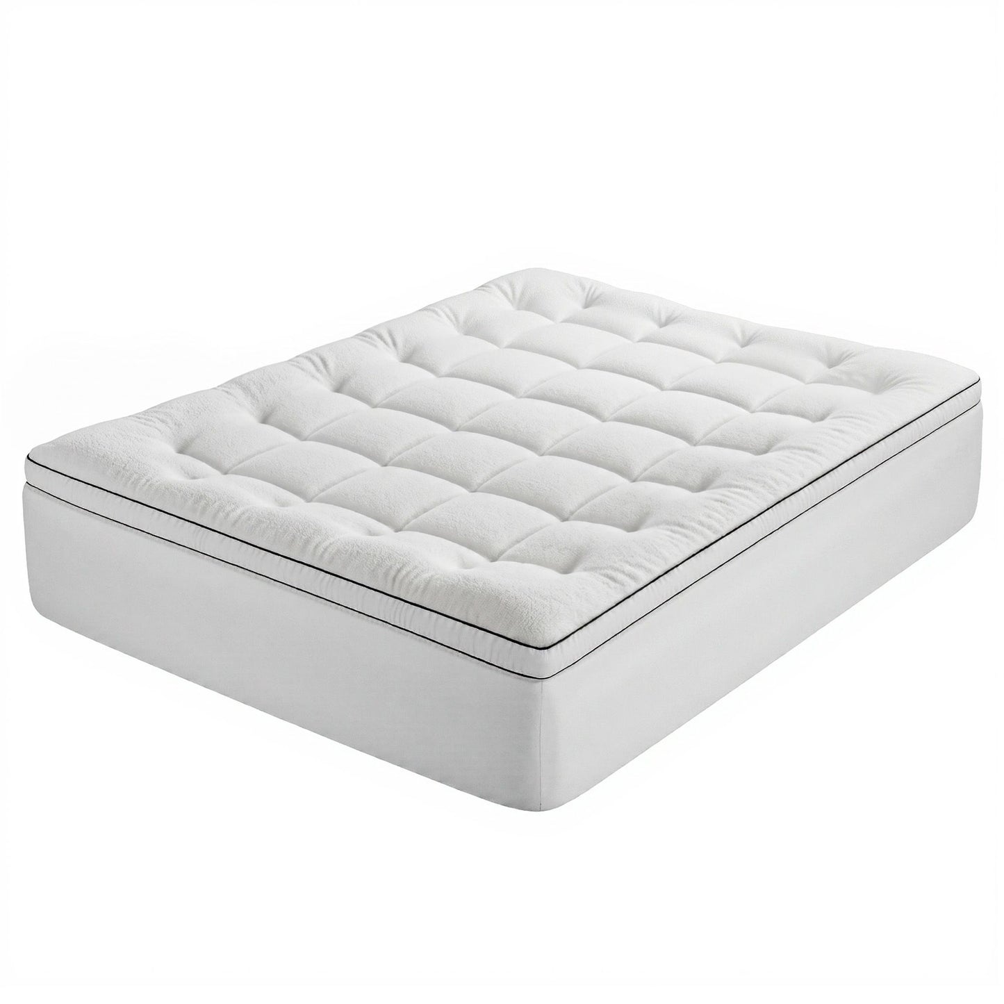 Queen Giselle Bedding Mattress Topper 5cm Coral Fleece