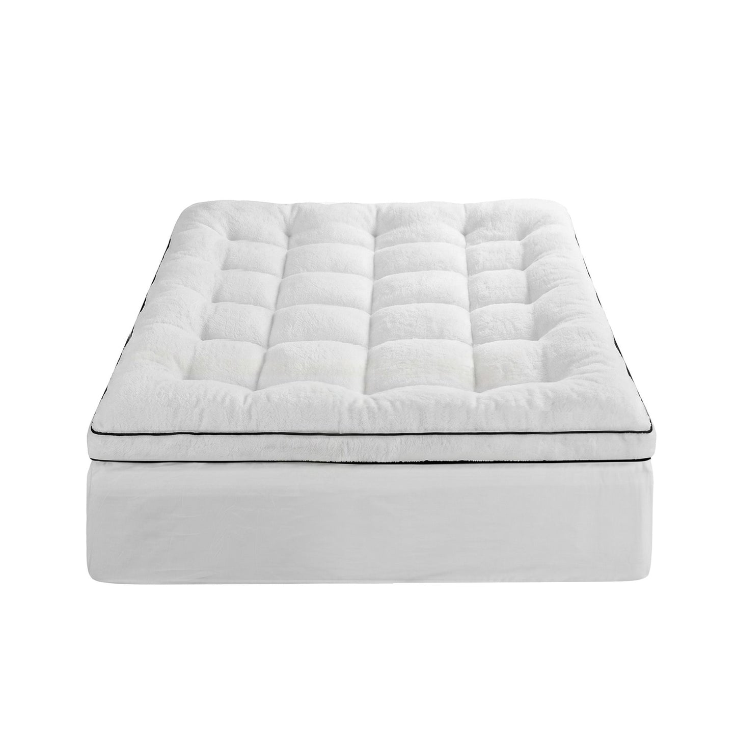 Single Giselle Bedding Mattress Topper 5cm Coral Fleece