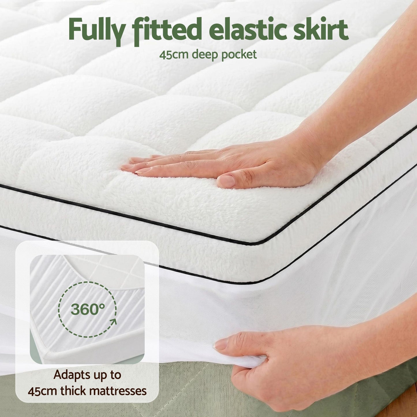 Single Giselle Bedding Mattress Topper 5cm Coral Fleece