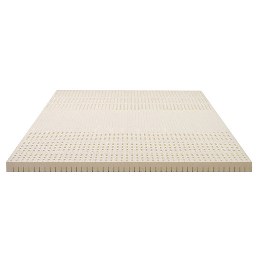 Double Giselle Bedding Latex Mattress Topper, 7.5cm Thick 7-Zone Pressure Relief Bed Pad Beige