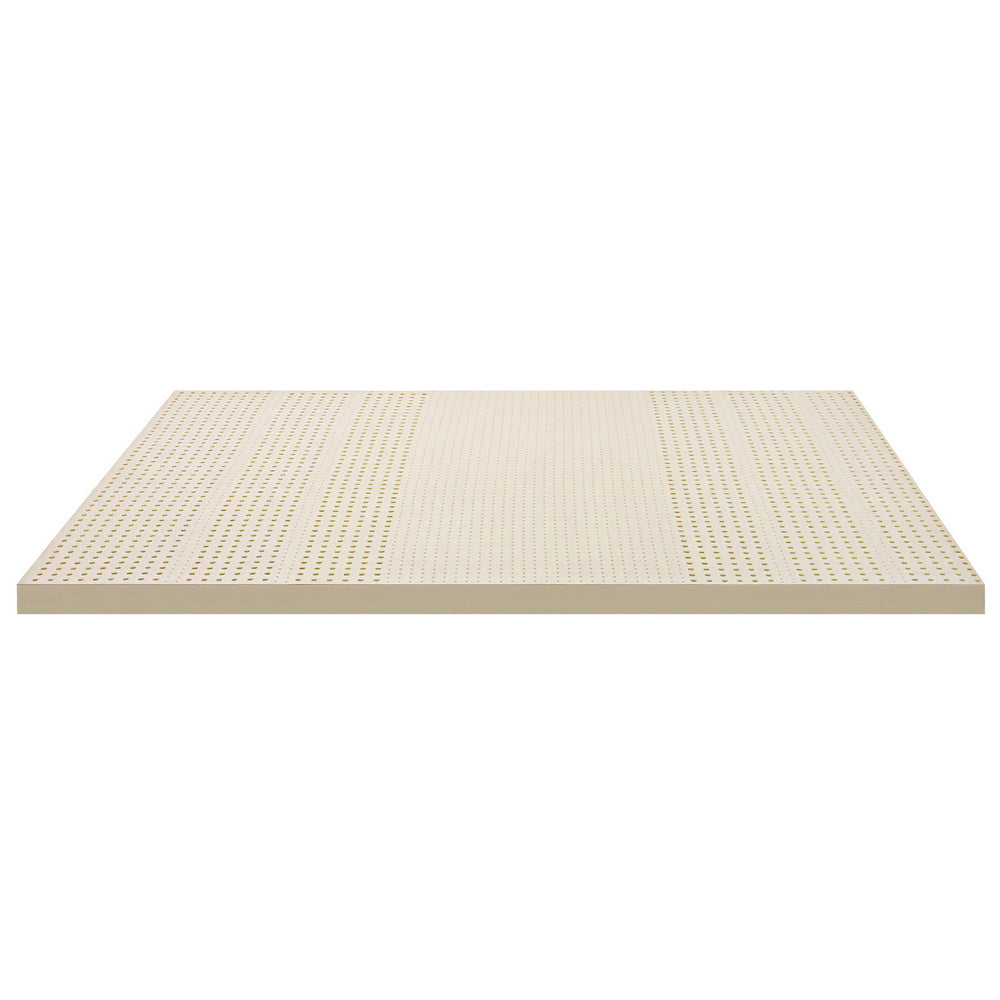 Double Giselle Bedding Latex Mattress Topper, 7.5cm Thick 7-Zone Pressure Relief Bed Pad Beige