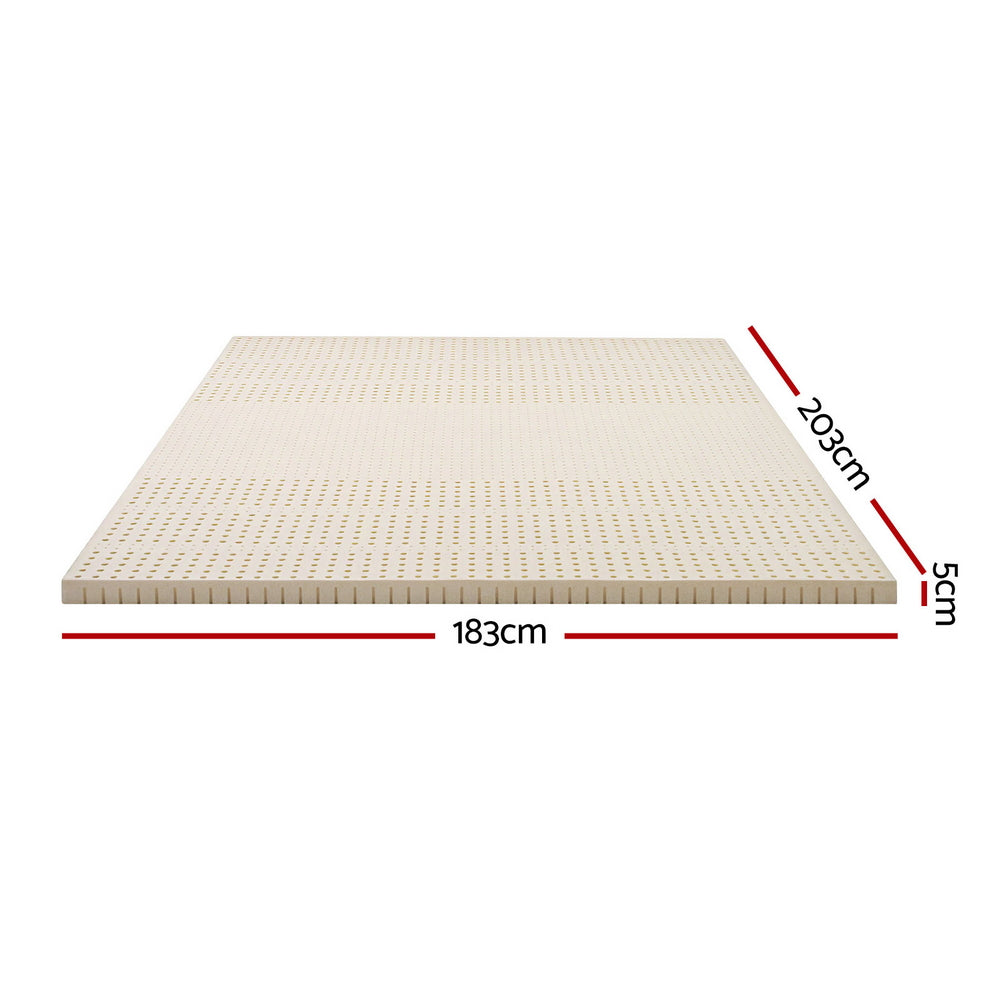 King Giselle Bedding Latex Mattress Topper, 5cm Thick Cooling Bed Pad