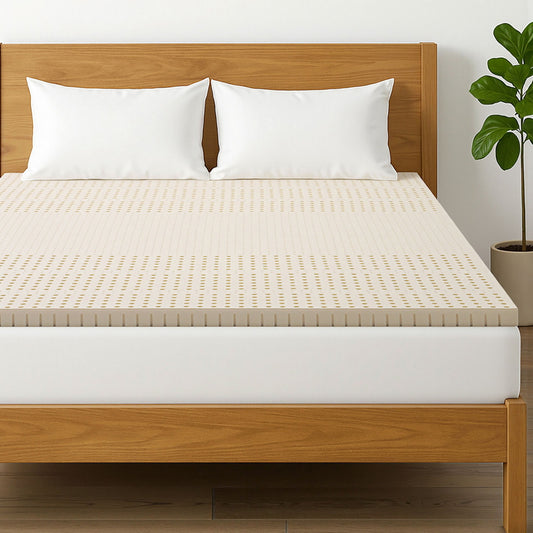King Giselle Bedding Latex Mattress Topper, 5cm Thick Cooling Bed Pad