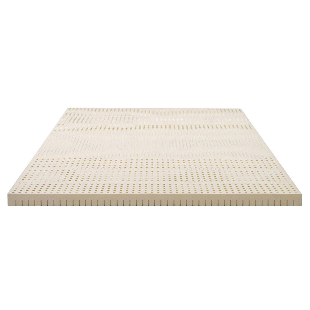 King Giselle Bedding Latex Mattress Topper, 7.5cm Thick 7-Zone Pressure Relief Bed Pad Beige