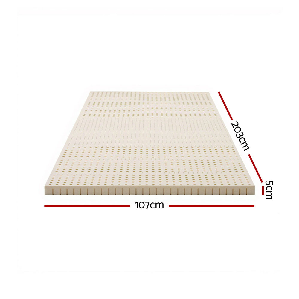 King Single Giselle Bedding Latex Mattress Topper, 5cm Thick Cooling Bed Pad
