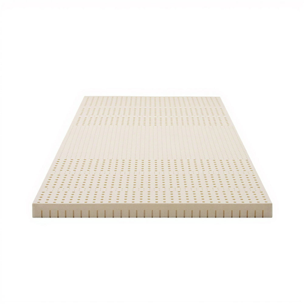 Single Giselle Bedding Latex Mattress Topper, 7.5cm Thick 7-Zone Pressure Relief Bed Pad Beige