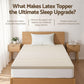 Single Giselle Bedding Latex Mattress Topper, 7.5cm Thick 7-Zone Pressure Relief Bed Pad Beige