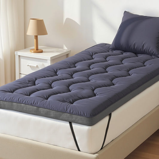 Single Giselle Bedding 5cm Pillowtop Topper Bamboo Polyester Blend Fibre Pad 500GSM