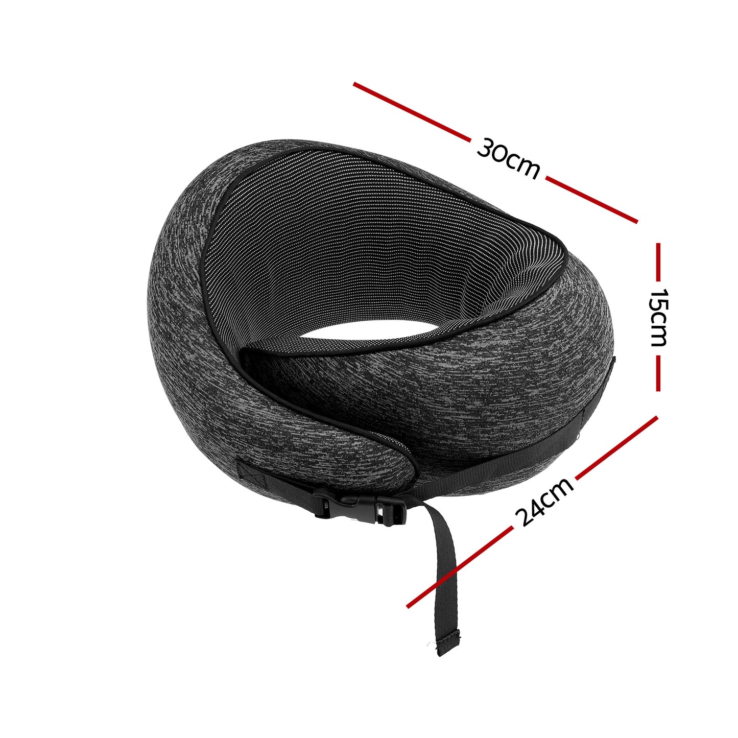 Travel Pillow Soft & Washable Cover with Storage Bag - Dark Grey