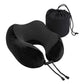 Travel Pillow Soft & Washable Cover with Storage Bag - Black