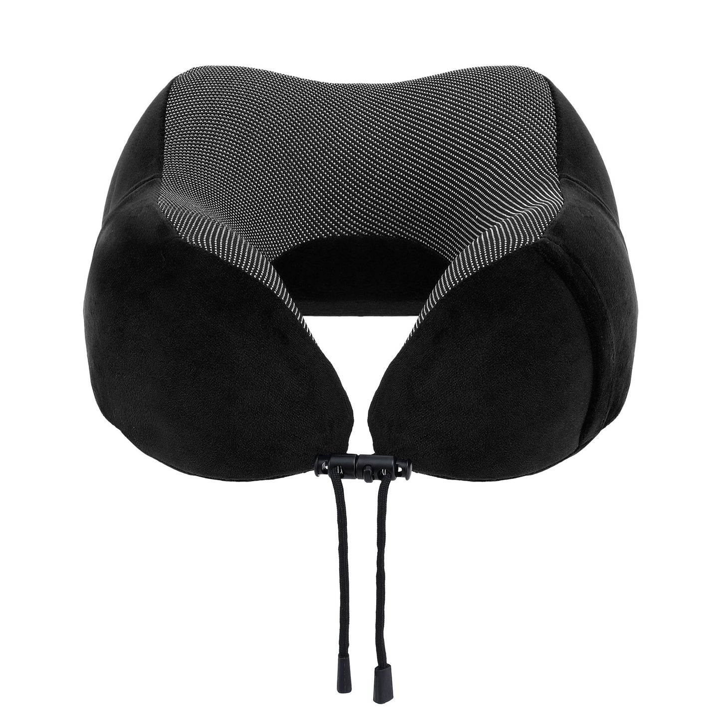 Travel Pillow Soft & Washable Cover with Storage Bag - Black