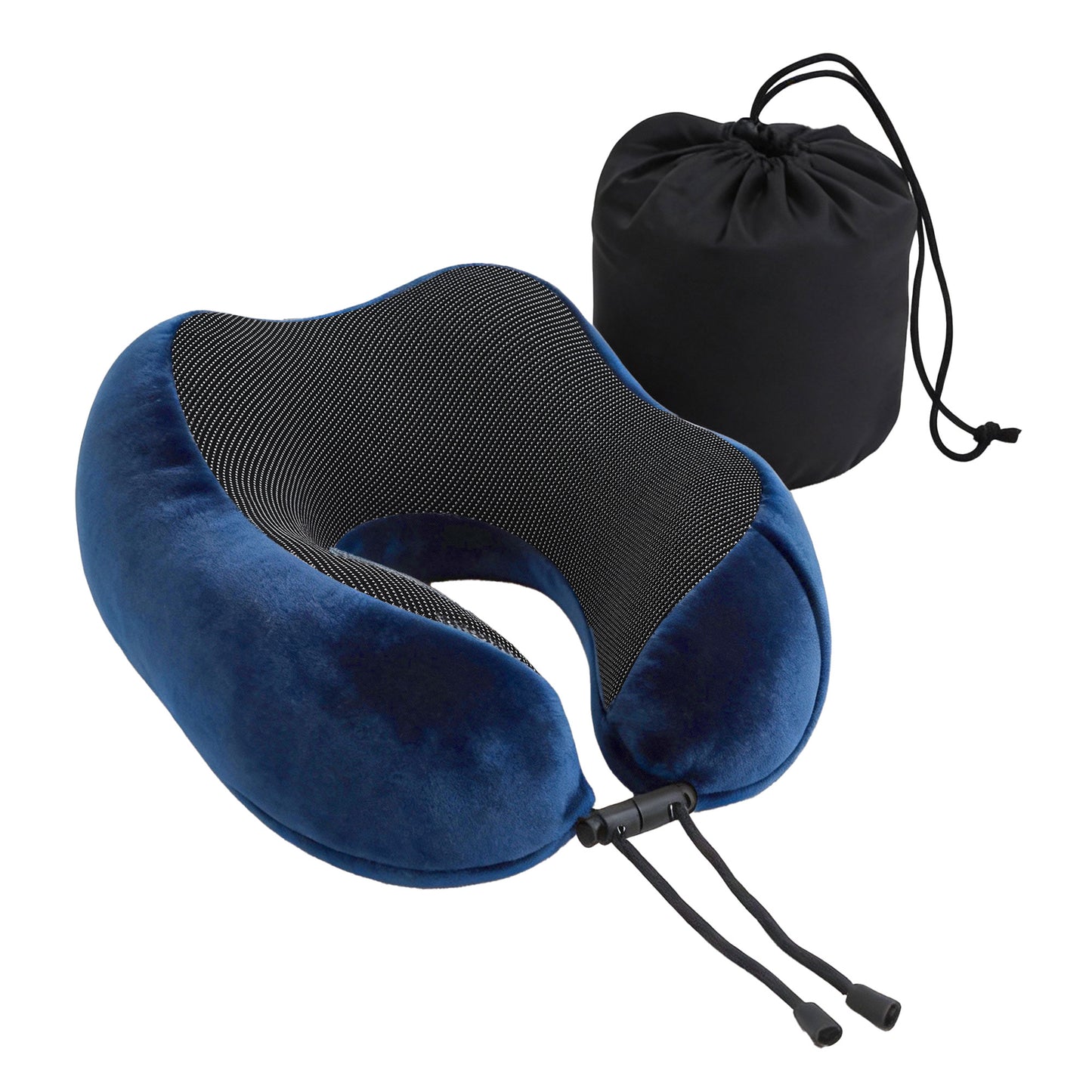 Travel Pillow Soft & Washable Cover with Storage Bag - Blue