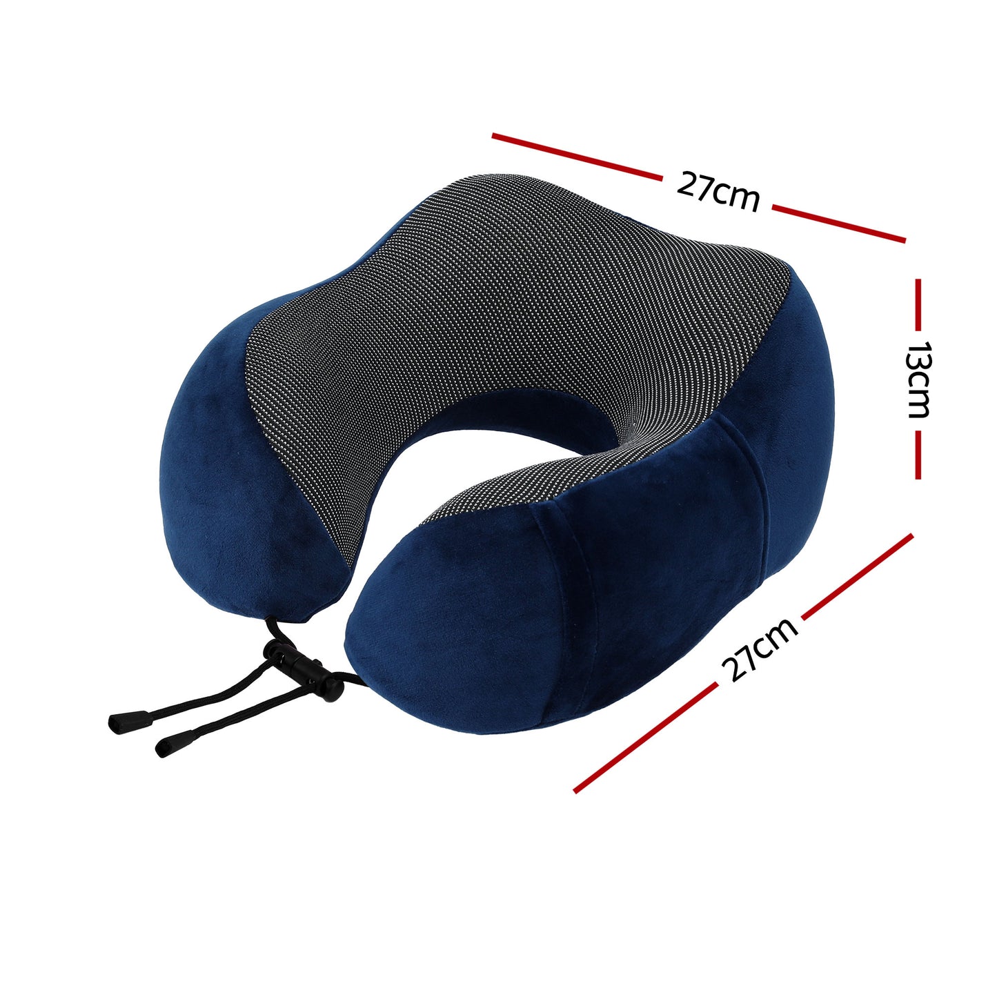 Travel Pillow Soft & Washable Cover with Storage Bag - Blue