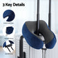 Travel Pillow Soft & Washable Cover with Storage Bag - Blue