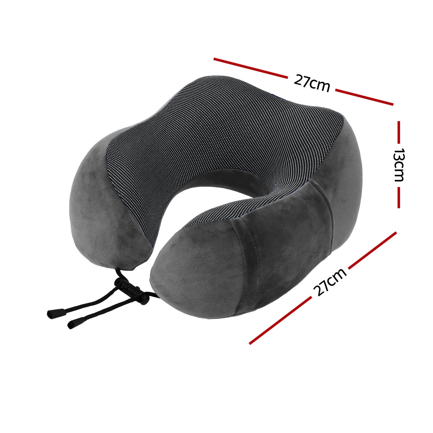 Travel Pillow Soft & Washable Cover with Storage Bag - Grey
