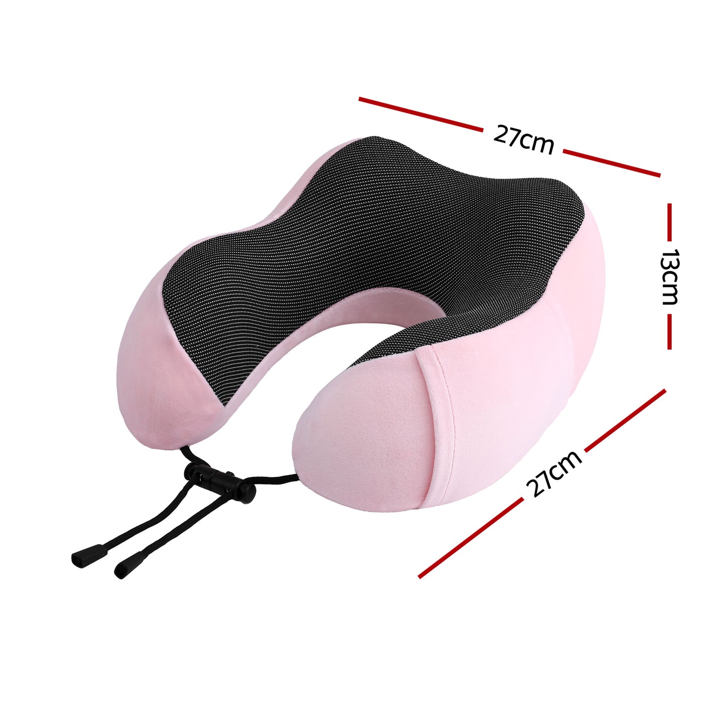 Travel Pillow Soft & Washable Cover with Storage Bag - Pink