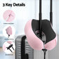 Travel Pillow Soft & Washable Cover with Storage Bag - Pink