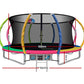 14ft Trampoline Round Trampolines With Basketball Hoop Kids Present Gift Enclosure Safety Net Pad Outdoor Multi-coloured