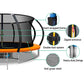 14ft Trampoline Round Trampolines With Basketball Hoop Kids Present Gift Enclosure Safety Net Pad Outdoor Orange