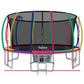 16ft Trampoline Round Trampolines With Basketball Hoop Kids Present Gift Enclosure Safety Net Pad Outdoor Multi-coloured