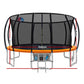 16ft Trampoline Round Trampolines With Basketball Hoop Kids Present Gift Enclosure Safety Net Pad Outdoor Orange