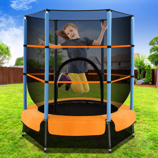 4.5FT Trampoline Round Trampolines Kids Enclosure Outdoor Indoor Gift
