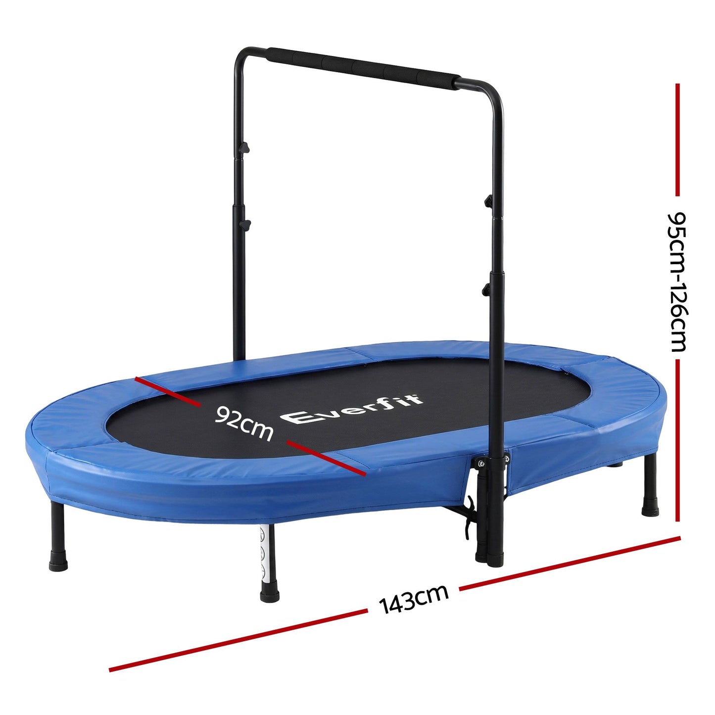 Everfit 56-Inch Foldable Fitness Trampoline Indoor Rebounder Adjustable Handrail