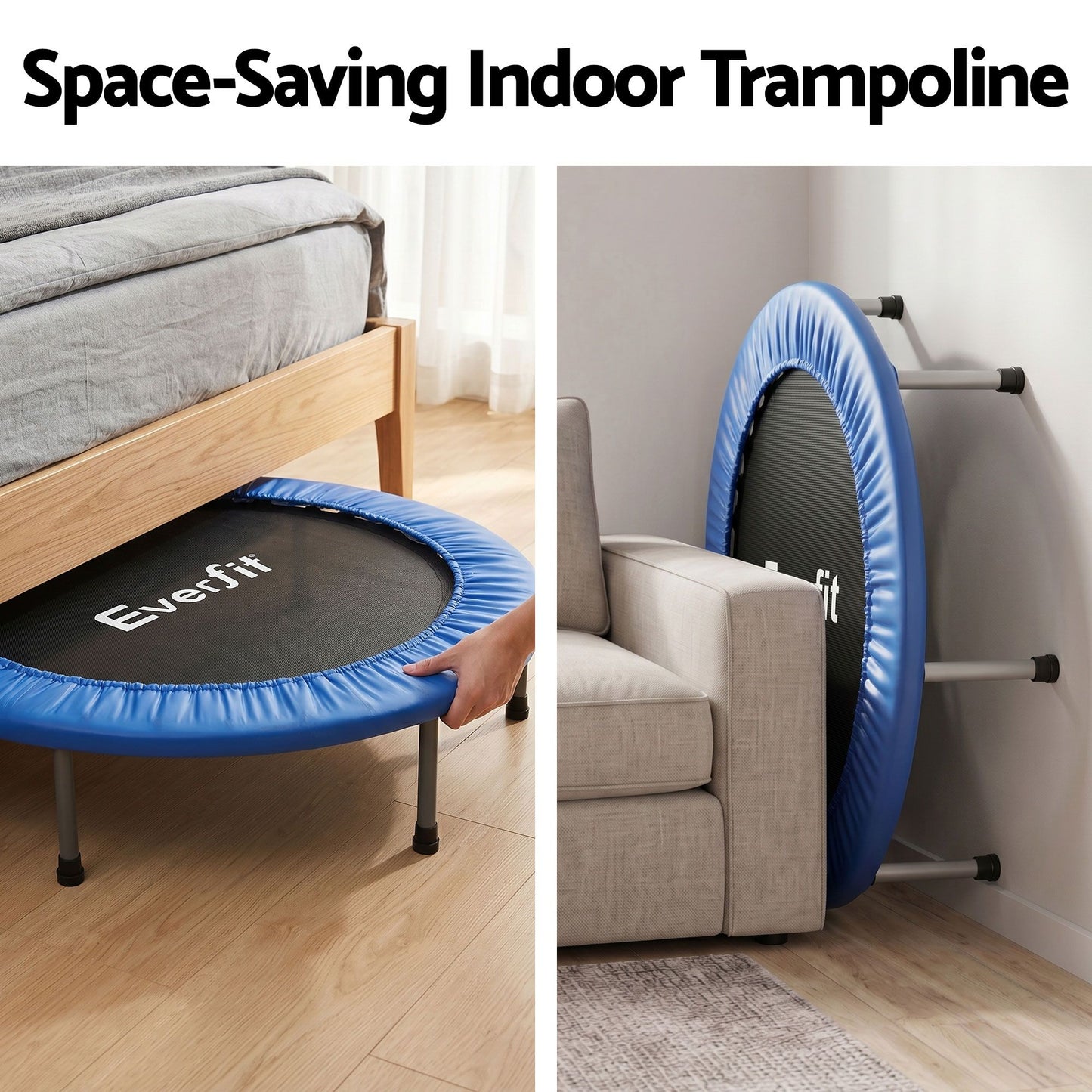 Everfit 40-Inch Fitness Trampoline Rebounder Mini Round Trampoline Home Workouts