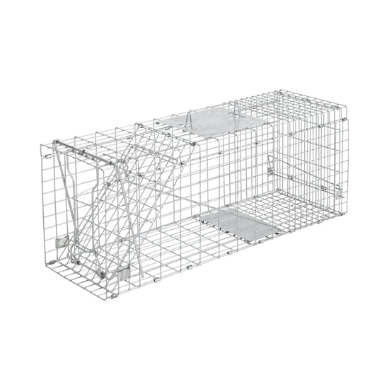 Humane Animal Trap Cage 66x23x25cm - Silver