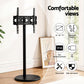 32-55 Inch Mobile TV Stand with Wheels Height & Tilt Adjustable Floor Mount