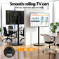 32-55 Inch Mobile TV Stand with Wheels Height & Tilt Adjustable Floor Mount