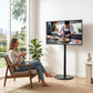 32-55 Inch Mobile TV Stand with Wheels Height & Tilt Adjustable Floor Mount