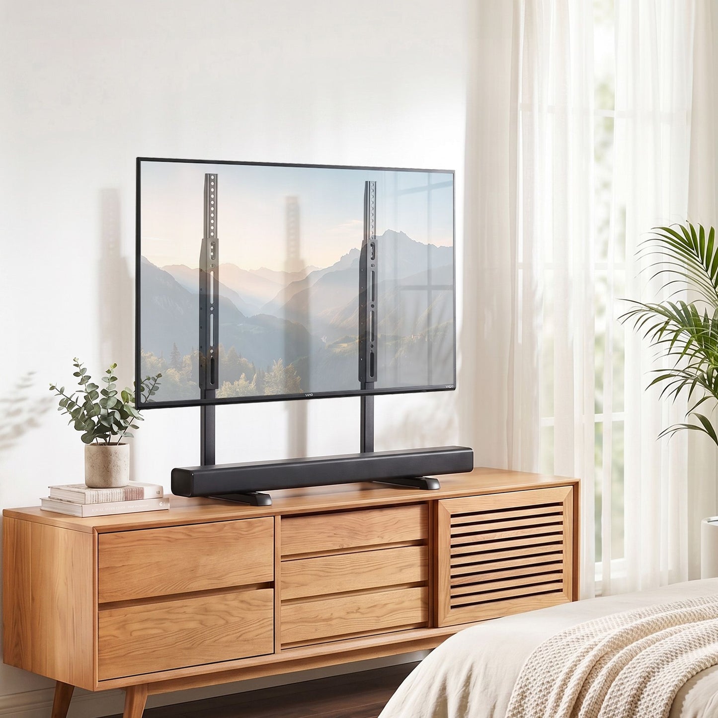Universal TV Stand for 24-86 inch TVs LED Screen Table Top Desktop Mount