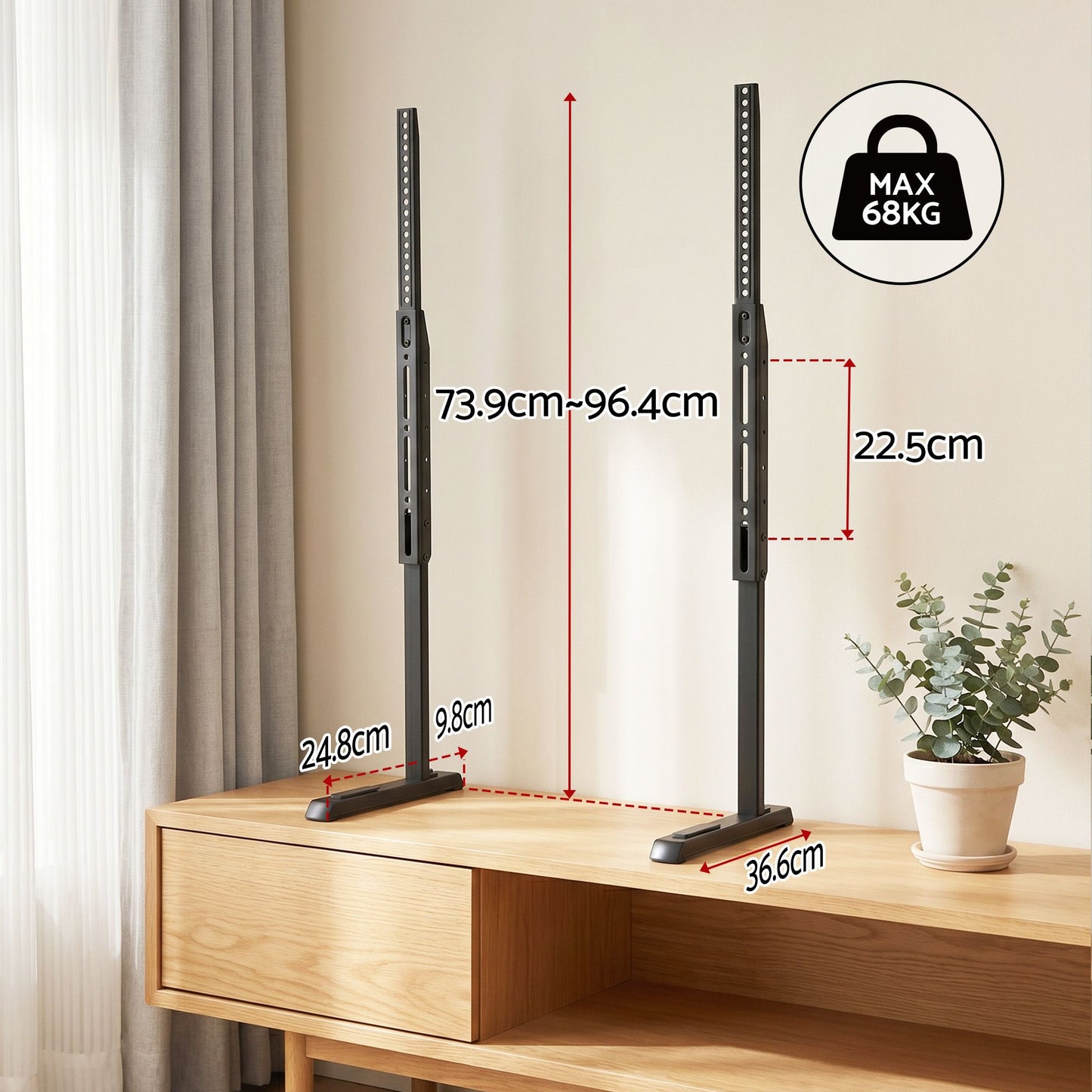 Universal TV Stand for 24-86 inch TVs LED Screen Table Top Desktop Mount
