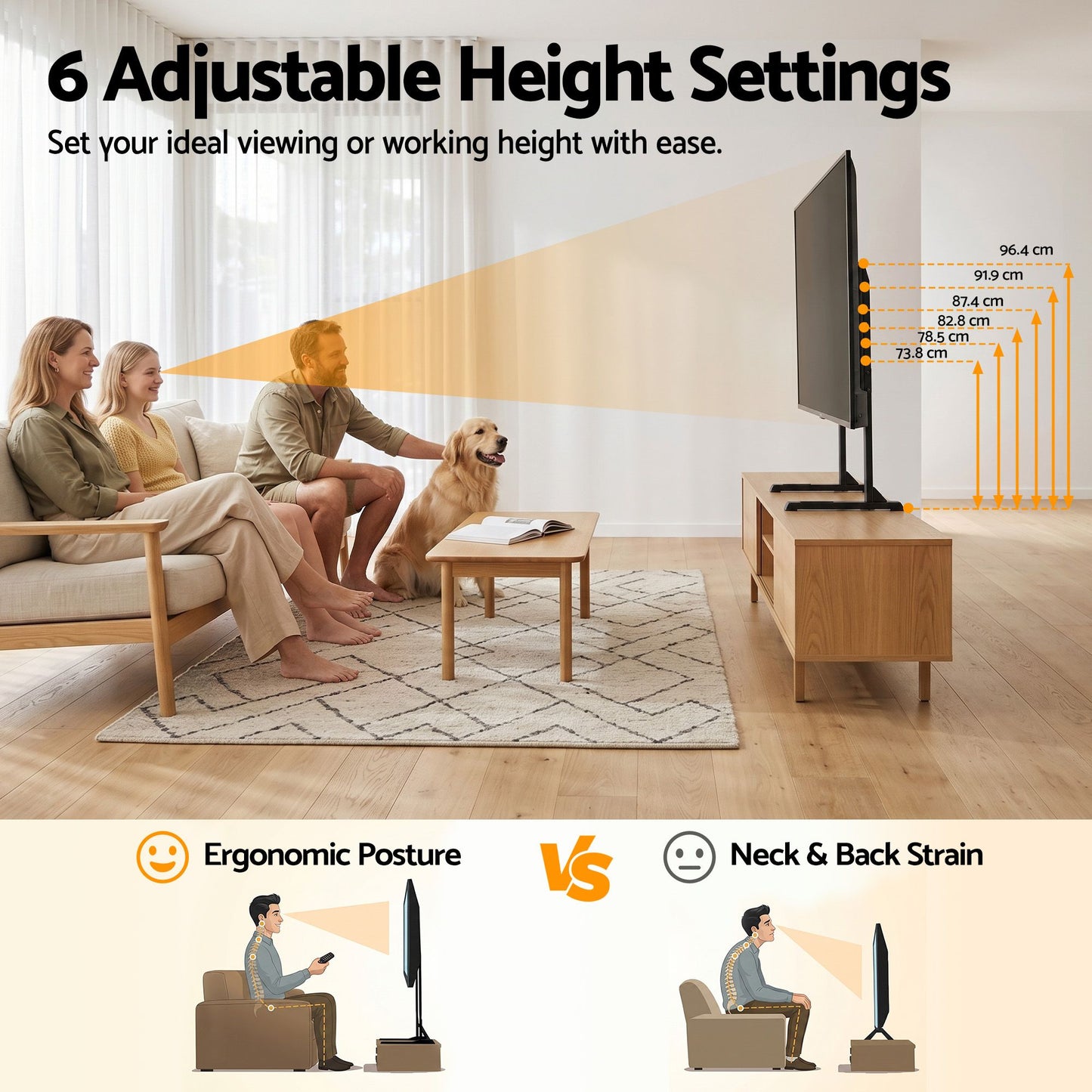 Universal TV Stand for 24-86 inch TVs LED Screen Table Top Desktop Mount