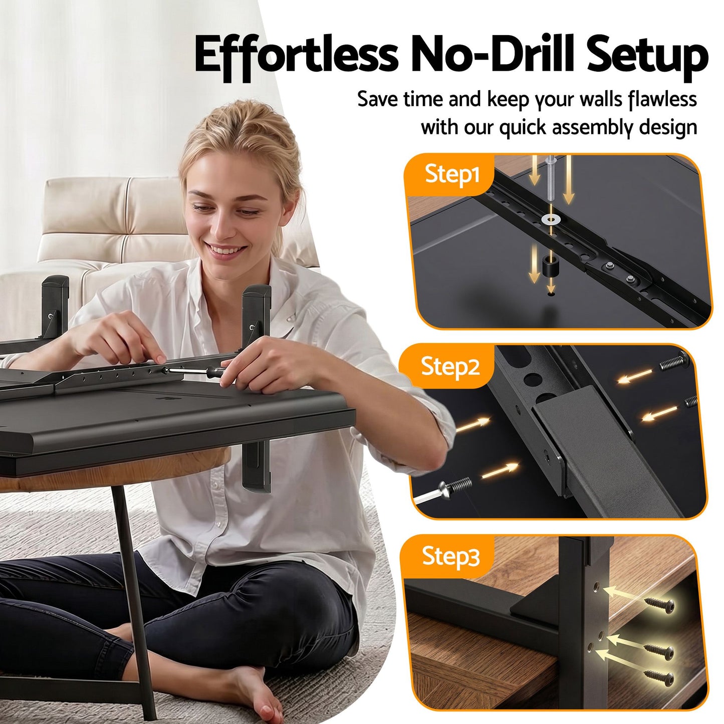 Universal TV Stand for 24-86 inch TVs LED Screen Table Top Desktop Mount