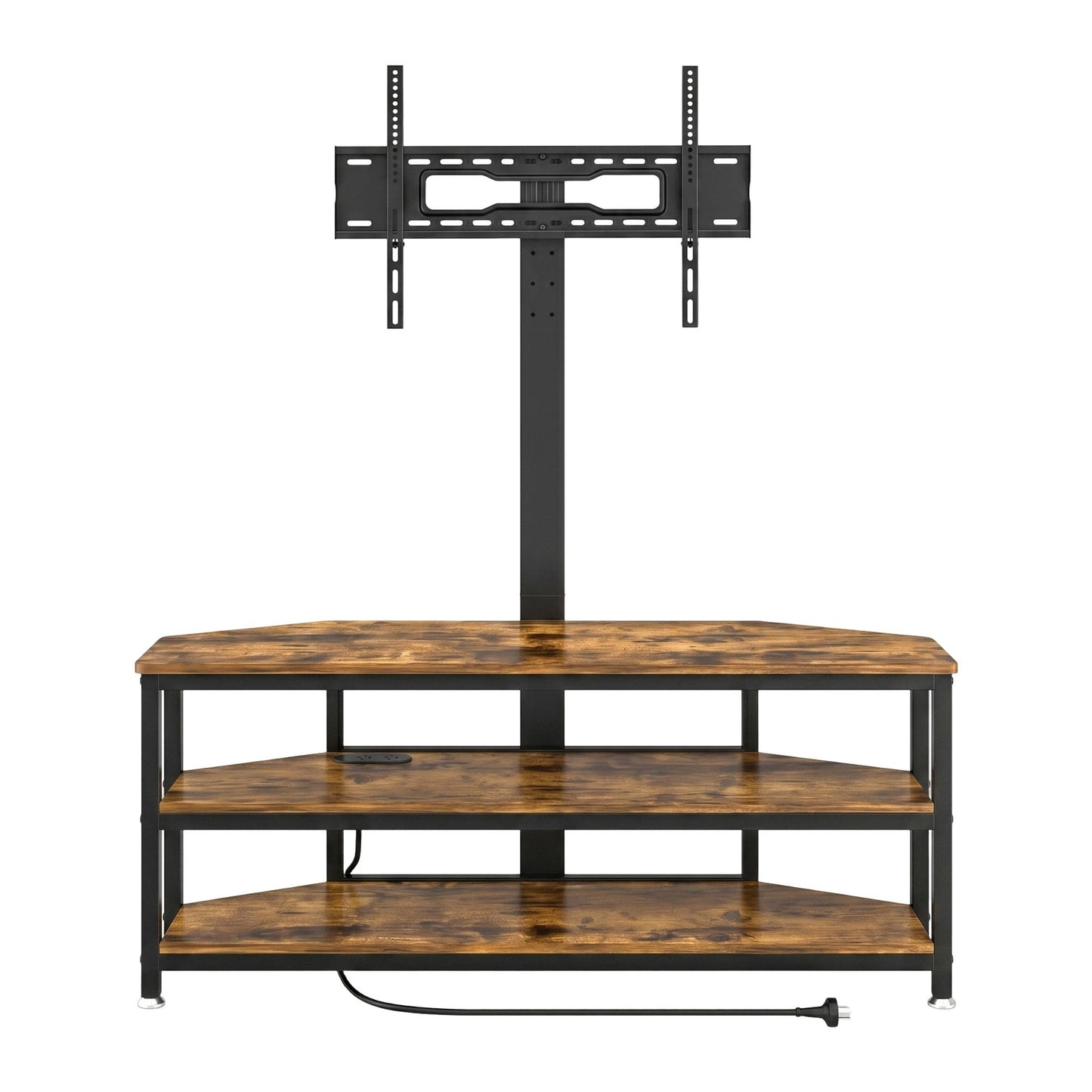 Corner TV Stand 32-70" w/ Mount LED Lights & Power Outlet Space Saving