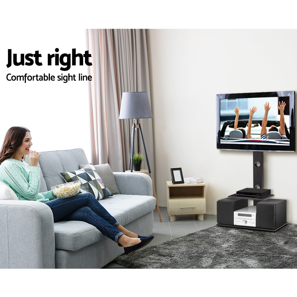 Floor TV Stand with Bracket Shelf Mount
