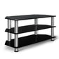 Keld 100cm TV Stand Entertainment Unit Media Cabinet Tempered Glass 3 Tiers - Black