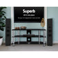 Keld 100cm TV Stand Entertainment Unit Media Cabinet Tempered Glass 3 Tiers - Black