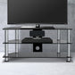 Keld 100cm TV Stand Entertainment Unit Media Cabinet Tempered Glass 3 Tiers - Black