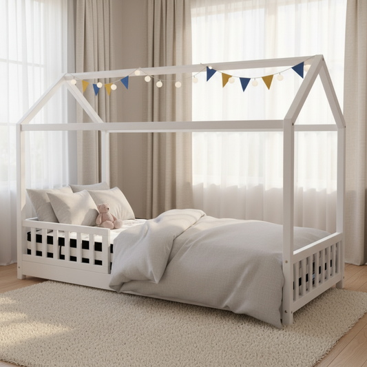 Topaz Bed & Mattress Package House Design - White Single