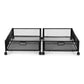 Set of 2 Under Bed Storage Containers Metal Boxes Quilt Organiser with Wheels
