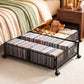 Set of 2 Under Bed Storage Containers Metal Boxes Quilt Organiser with Wheels