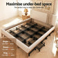 Set of 4 Under Bed Storage Containers Metal Boxes Quilt Organiser with Wheels
