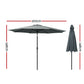 Instahut 3m Outdoor Umbrella Beach Pole Garden Patio Tilt Charcoal