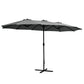 4.57m Kihei Outdoor Umbrella Twin Beach Garden Sun Patio with Base - Charcoal