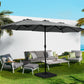 4.57m Kihei Outdoor Umbrella Twin Beach Garden Sun Patio with Base - Charcoal