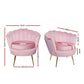 Mirabell Accent Velvet Shell Back Seat Lounge Armchair - Pink