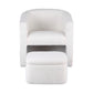 Matisse Armchair Accent Chair with Ottoman Lounge Footrest Storage Boucle - White